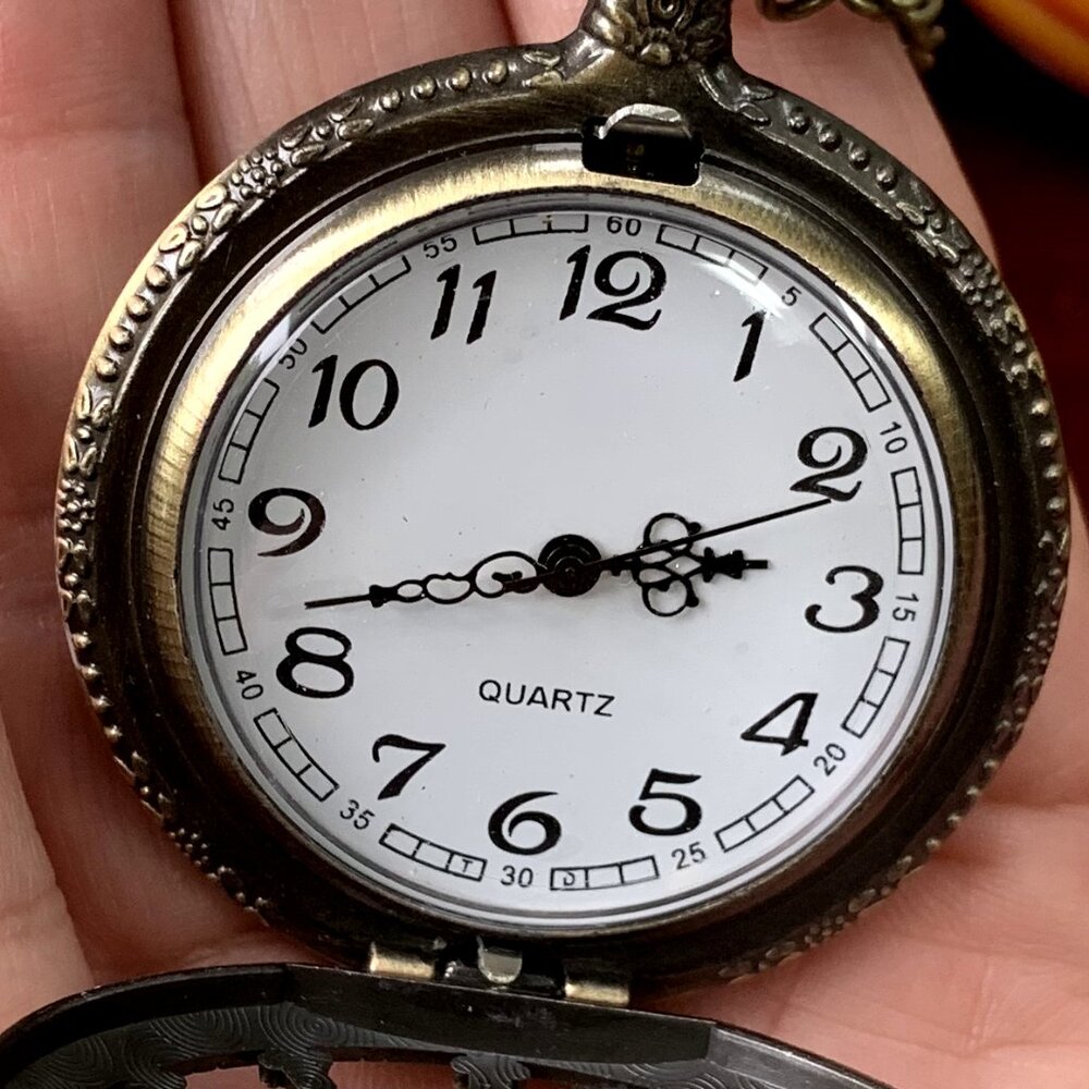 Vintage Style Copper Quartz Pocket Watch - Picture 5 of 11